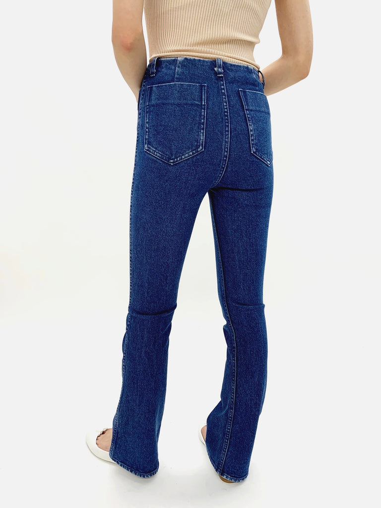 VP-083 Flare denim pants/ old blue – Verybrain